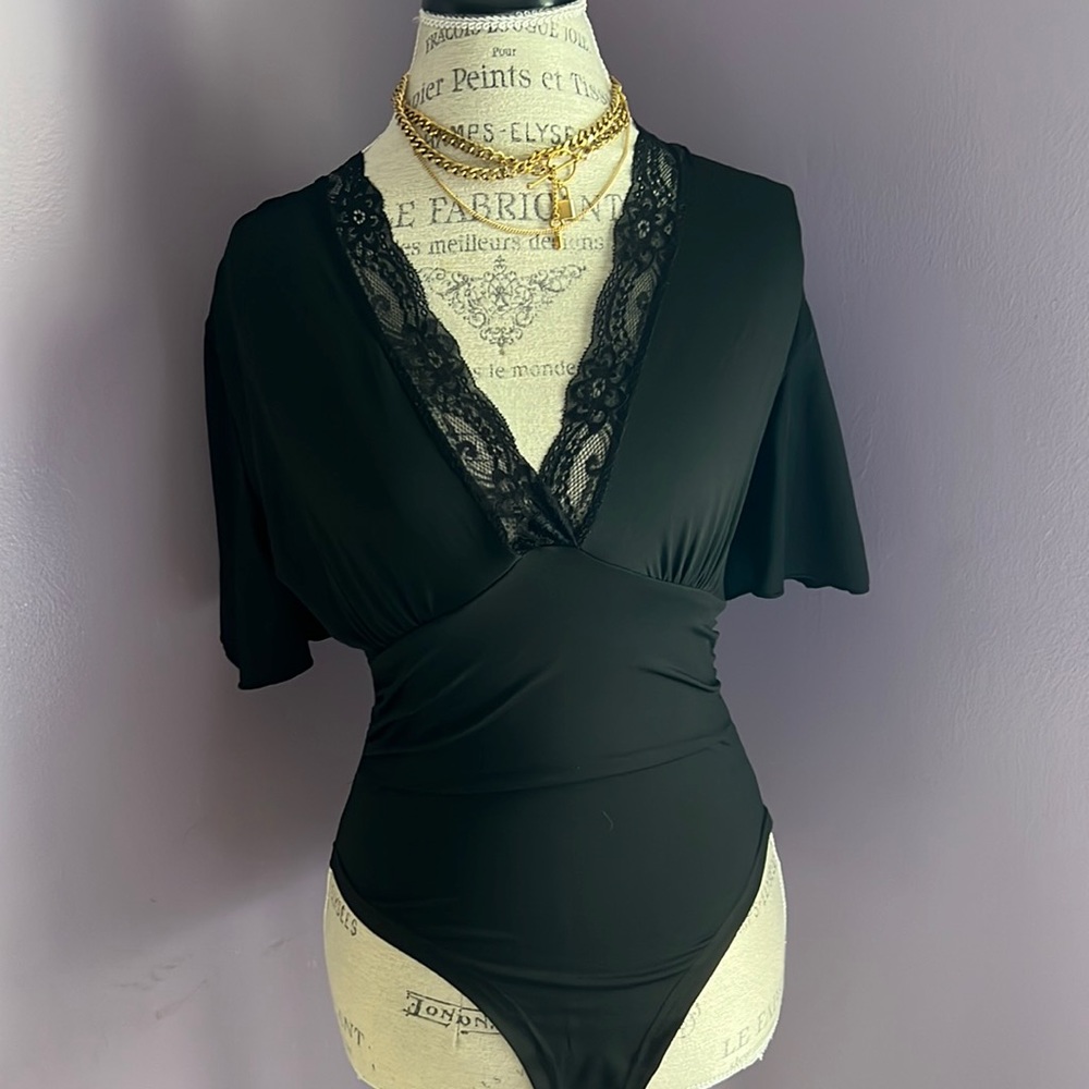 Black lace bodysuit